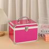 Caja de cosméticos de aleación de aluminio, caja de almacenamiento de accesorios de belleza para el hogar, caja de almacenamiento de cosméticos multifuncional para exteriores, venta al por mayor