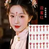 Rojo chino antiguo traje ceja corazón belleza lunar lunar concubina imperial Guanyin Hanfu novia cara estudio foto diamante acrílico pegatina