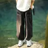Calça Paratrooper Retro Estilo Americano Masculina e Feminina Verão Tendência Marca Solta Cordão Cintura Papel Calças Cargo Secagem Rápida Casuais para Trabalho