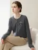 ¡¡¡Súper hermosa!!! Cárdigan 100% cachemir para mujer, cuello redondo, tejido jacquard de panda de dibujos animados, abrigo versátil y cálido