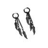 Pendientes de Aro con Cadena de Plumas de Venta Caliente de Comercio Exterior Transfronterizo Europeo y Americano Pendientes para Hombre Pendientes de Plumas