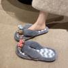 Pantufas de Algodão com Padrão Espinha de Peixe Shirley Rose Desenho Animado Inverno Casa Interior Solado Macio Resistente ao Desgaste Antiderrapante Preguiçoso Uma Linha Pantufas de Pelo