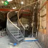 Escadas Curvas Personalizadas de Faia Europeia para Exportação Escadas Curvas Modernas de Madeira Maciça Escadas de Aço Carbono Projeto de Casa Hotel