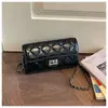 Bolso pequeño de cadena con patrón de diamante de alta gama transfronterizo para mujer, nuevo bolso cuadrado pequeño texturizado de moda, bolso de hombro y cruzado para el trabajo, moderno