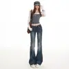 Jeans American Retro de Tiro Bajo Micro-Campana para Mujer Otoño 2026 Nuevos Ajustados No Pegajosos Bootcut Campana Pantalones Largos