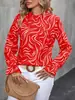 Nueva Camisa de Mujer de Manga Larga con Volantes de Cuello Alto Transfronteriza con Botones