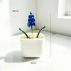 Plantas en maceta de vidrio Zibo, flores de diciembre, ramos de flores artificiales, flores de vidrio para cumpleaños, decoraciones de escritorio, adornos blancos, Día de la Madre transfronterizo