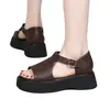 Sandalias de Plataforma para Mujer Verano Con Faldas 2026 Nuevas Casuales de Punta Abierta Sandalias Romanas Damas Suela Suave Sandalias de Playa