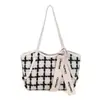 Bolso Tote de Bufanda de Seda a Cuadros para Mujer Primavera y Verano 2025 Nuevo Estilo Hermoso Elegante Moda Estilo Commuter Bolso de Hombro para Mujer