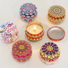 Caja Metálica Vacía Estampada Vintage de Tamaño Mediano para Velas Aromáticas DIY, Almacenamiento de Bálsamos, Caja Metálica Pequeña en Stock