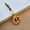Chaveiro Pingente Estilo Chinês Retro Metal Gota de Óleo Corrente Grande para Celular Bolsa Decoração Pendurada Cenário Misto Presente