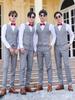 Alquiler de ropa para padrino Ropa para grupo de hermanos Camisa de manga larga Traje con tirantes Chaleco Traje Vestido de novia Traje de alquiler