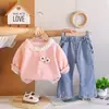 Conjunto de Ropa de Otoño para Niñas 2026 Nuevo Estilo Infantil Otoño Elegante Bebé Primavera Otoño Sudadera de Moda Manga Larga Conjunto de Dos Piezas Moderno