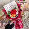 Ramo Pequeño de Rosa Roja Trenzada del Día de San Valentín Chino, Flor Inmortal, Flor de Punto Creativa de Regalo, Confesión de Cumpleaños, Sentido Ritual para Novia