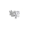 Lleno de Sentido del Diseño ~ Ins Elegante Lujo Accesible Anillo de Perlas con Flores Trenzadas de Gama Alta para Mujer Sentido del Diseño Nicho Anillo Abierto