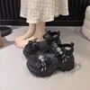 Versátil 2026 Moda Velcro Plataforma Aumenta Altura Estilo Sandálias de Solado Grosso Novas de Verão para Mulheres Romanas Tendência Outerwear