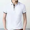 Camiseta de manga corta para hombre, polo de moda de verano, camiseta informal de media manga con solapa, color base para hombre