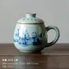 (Oferta especial) Tetera de Estilo Antiguo Tianqing Ru Kiln con Esmalte Craquelado y Tapa de Tres Piezas, Taza Maestra de Cerámica Azul y Blanca Taza de Degustación