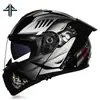 Casco Abierto de Motocicleta Ff Casco de Motocicleta de Media Temporada con Doble Lente Casco Integral de Motocicleta para Hombre y Mujer Vehículo Eléctrico