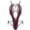 Lingerie Sexy Desejo Puro, Peça Única de Renda, Paixão Tentação para Noite de Encontro, Alças Transparentes, Costas Nuas