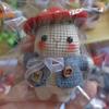 Muñeca de Monstruo de Tres Ojos Colgante de Lana Colgante Tejido a Mano Producto Terminado Muñeca de Ganchillo Hecha a Mano Colgante de Ganchillo Producto Terminado