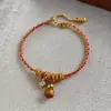 Pulsera de Cuerda Roja Calabaza Piedra Ojo de Tigre Pulsera Trenzada de Lujo Ligero Gama Alta Pulsera de Transferencia Año del Caballo para Mujer