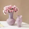 Estilo Ins Creativo Escandinavo Jarrón de Vidrio de Color Puro Gama Alta Retro Sala de Estar Hidropónico Arreglo Floral Decoración de Mesa