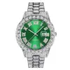 Relógio Masculino Mais Vendido no Exterior Relógio Hip-Hop de Alta Qualidade Relógio Hip-Hop com Escala Romana Calendário de Diamantes Atacado