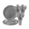 Conjunto de Suprimentos para Festa Copos de Plástico Pratos de Plástico Conjunto de Talheres (Faca, Garfo, Colher) Decorações Temáticas para Festa de Aniversário