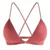 Ropa interior estilo japonés para mujer comercio exterior sujetador de copa triangular francés espalda bonita sujetador con botón delantero tirante cruzado tirante de espalda bonito transfronterizo