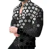 Comercio Exterior Europeo y Americano Camisa Estampada 3D para Hombre Primavera y Otoño Nuevo Estilo Casual de Moda Camisa de Manga Larga para Hombre Talla Grande Camisa Venta al por Mayor