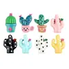 Pegamento Cremoso Cactus Miniatura Planta Suculenta Enmacetada Accesorios de Resina Tocado Accesorios para el Cabello Material para Funda de Teléfono Móvil DIY