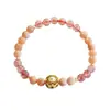 Pulsera de Cristal de Fresa Natural Jueyu Pulsera de Piedra Lunar Naranja Transmisión en Vivo de Comercio Electrónico de Cristal Venta al por Mayor S6031304