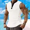 Amazon Europeia Transfronteiriça Verão Novo Camiseta Masculina Sem Manga Cor Sólida Tendência Esportiva Casual Colete Masculino