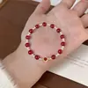 Pulseira de Prata Esterlina S925 Ágata Vermelha Natural Pérola Imitação Swarovski Novo Estilo Chinês Joia Exquisita de Ano Novo Pulseira Feita à Mão para Mulheres