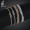 Joyería Exquisita de Exportación Europea y Americana al Por Mayor Pulseras de Moda para Mujer Incrustadas con Diamantes Anillo Delgado de Diamantes Blancos Pulseras Abiertas