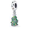 Série Temática de Natal Árvore de Natal Sino Flocos de Neve Contas Pingentes Acessórios Banhados a Cobre Prata Venda Quente Atacado Amazon