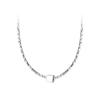 Collar Nalan de plata de ley 925 con diseño geométrico de plata rota, cuadrado, ligero, de lujo, con cadena de clavícula de corte irregular, combinable, D9621