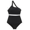 Fábrica de origen transfronteriza en stock al por mayor color sólido moda delgado hombro descubierto espalda descubierta cintura alta triángulo vacaciones de aguas termales hombro inclinado