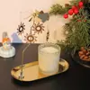 Fabricantes de fuentes, portavelas giratorio magnético pequeño ovalado de acero inoxidable, regalo de Navidad, aromaterapia, linterna romántica