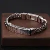 Atacado joias de moda em prata de lei 925 pulseira masculina de estudante em prata tailandesa personalizada corrente de prata com o clássico mantra budista de seis palavras