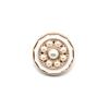 Botón doble de perla con borde dorado para mujer, estilo Chanel de encaje redondo, abrigo para camisa con incrustaciones de diamantes, hebilla de plástico para suéter