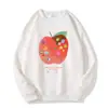 Moletom de Lã Pesada Gola Redonda Feminino Outono Inverno Novo Estilo Nicho Design de Maçã Senso de Moda Versátil Blusa Solta