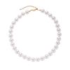 Banhado a Latão com Ouro Real 18K, Moda Francesa e Elegante, Colar Simples de Corrente Clavicular com Pérola de Vidro para Mulheres no Outono e Inverno