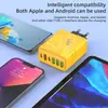 Carregador 3 USB + Type-C é Adequado para Celulares Apple e Huawei 5V2A Cabeças de Carregamento Europeia, Americana e Britânica São Adequadas para Muitos Países