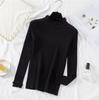 Suéter de Cuello Alto Medio de Punto de Manga Larga para Mujer, Ajustado, Otoño/Invierno 2023, Camisa Básica Tejida de Oreja de Madera