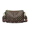Bolsa de Ombro Larga Casual Versátil Pequena Quadrada Estampa Xadrez Retrô Bolsa de Axila Estilo Europeu e Americano Tendência Bolsa Almofada