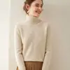Esencial de Armario Color Sólido Cálido Engrosado Doble Lana Holgado Suave Elegante para Viajar Cuello Alto Base Cachemir Mujer