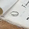 Anillo Minimalista Geométrico de Plata Pura S999 Estilo Coreano Ins Diseño de Nicho Hueco Forma de Diamante Anillo Apilable de Moda