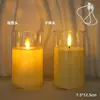 Vela Electrónica LED Recargable por USB con Control Remoto, Vaso Transparente Acrílico, Accesorio de Decoración para el Hogar en Fiestas, Luz de Ambiente